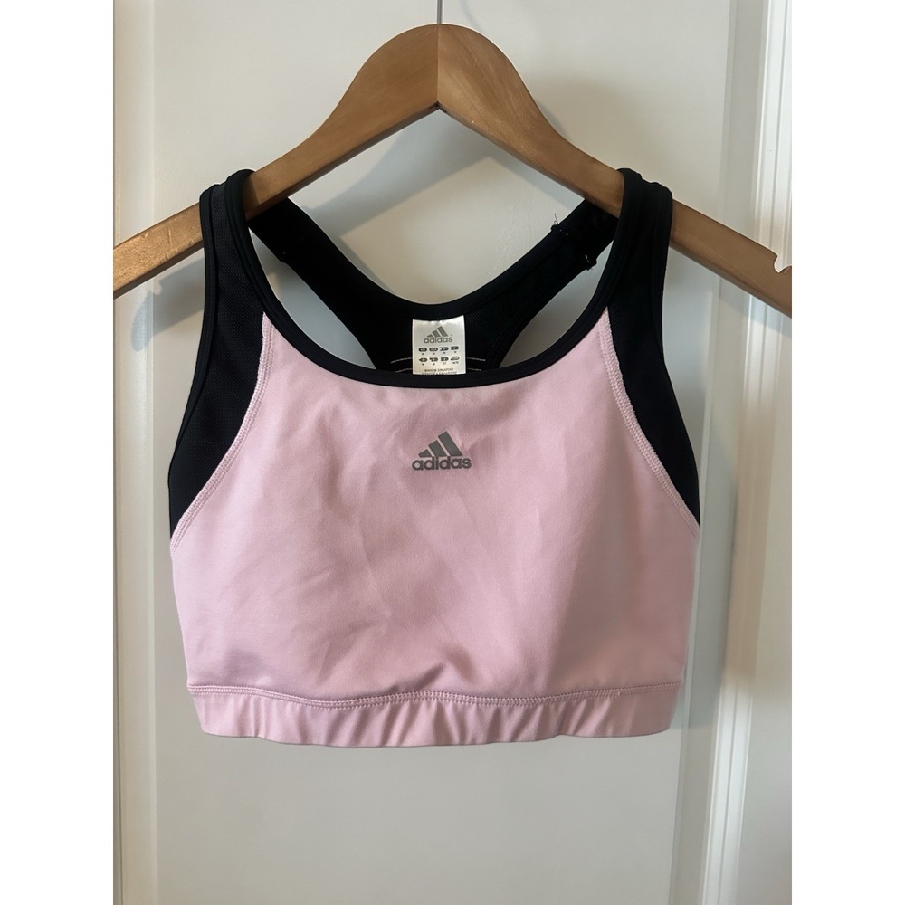 adidas Pink and Black Racerback Sports Bra